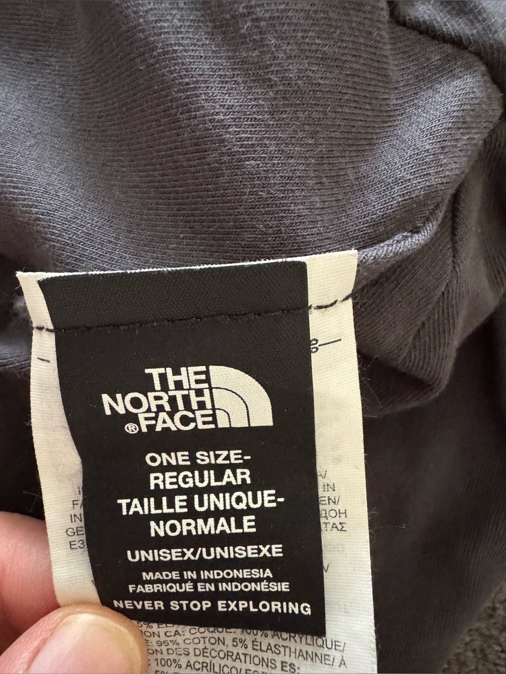 The North Face Heather Black Ribbed Cuffed Beanie Logo Box Unisex Outdoor OS - Picture 5 of 8